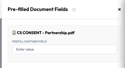 Prefill Data section with prefilled signer field values in Undersign
